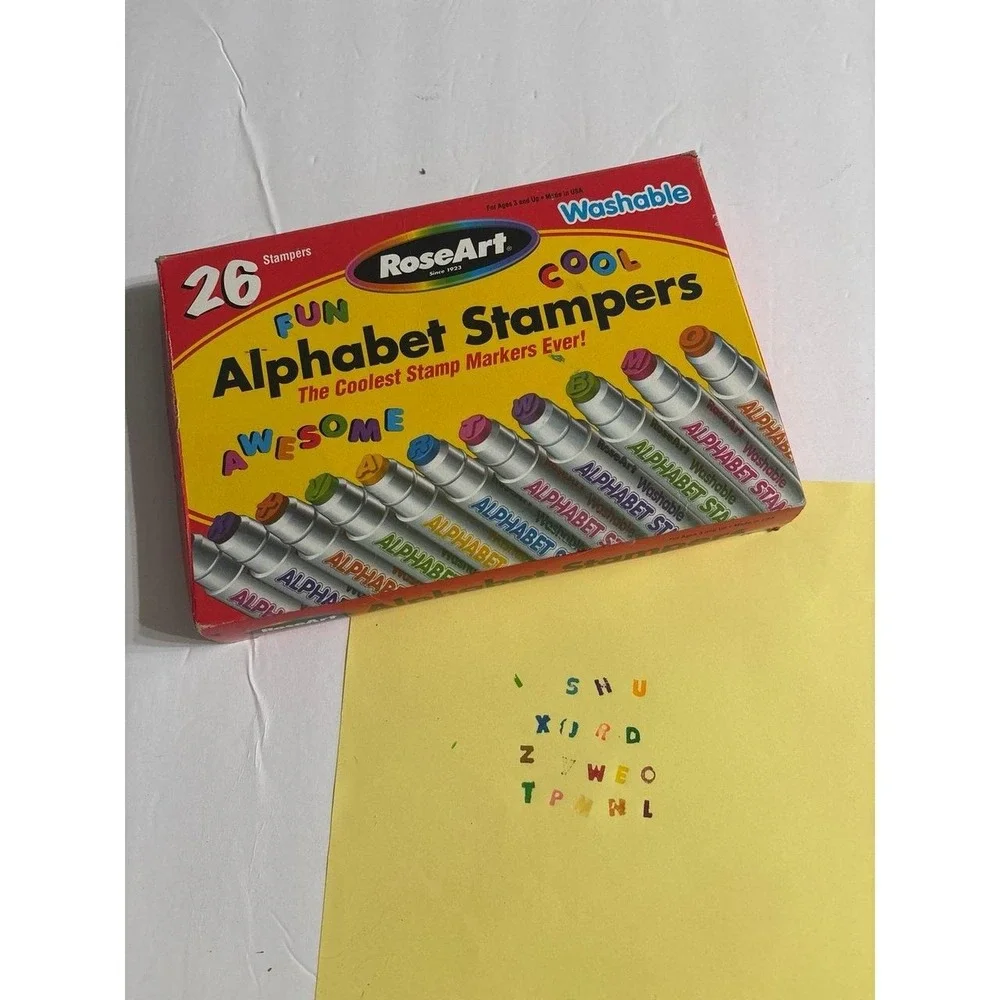 RoseArt 26 Fun Alphabet Stampers Washable Coolest Stamp Markers (AS IS) Incomple